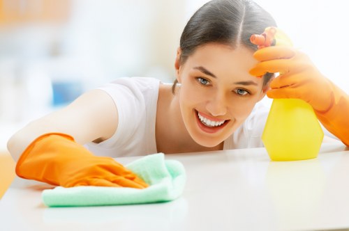 Emergency-ready carpet cleaning team following safety procedures