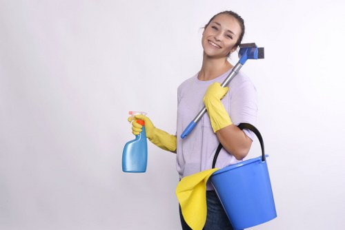 Technician assessing carpet condition during a cleaning appointment